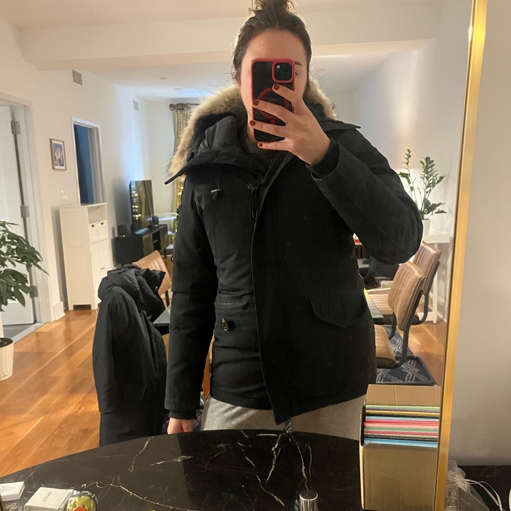 Canada Goose Black Jacket with Fur Hood - Picture 4 of 8